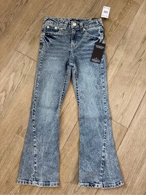 Girls Size 8 True Religion Light Blue Stud-Trim Flare Jeans
